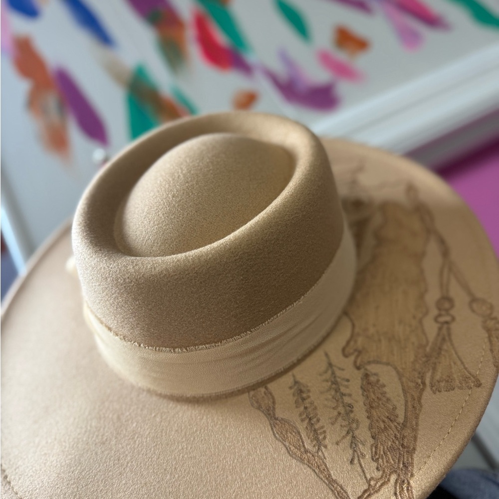 Stylish Tan Wide-Brim Hat